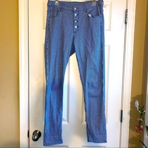 Blue and white pinstripe pants! 👖